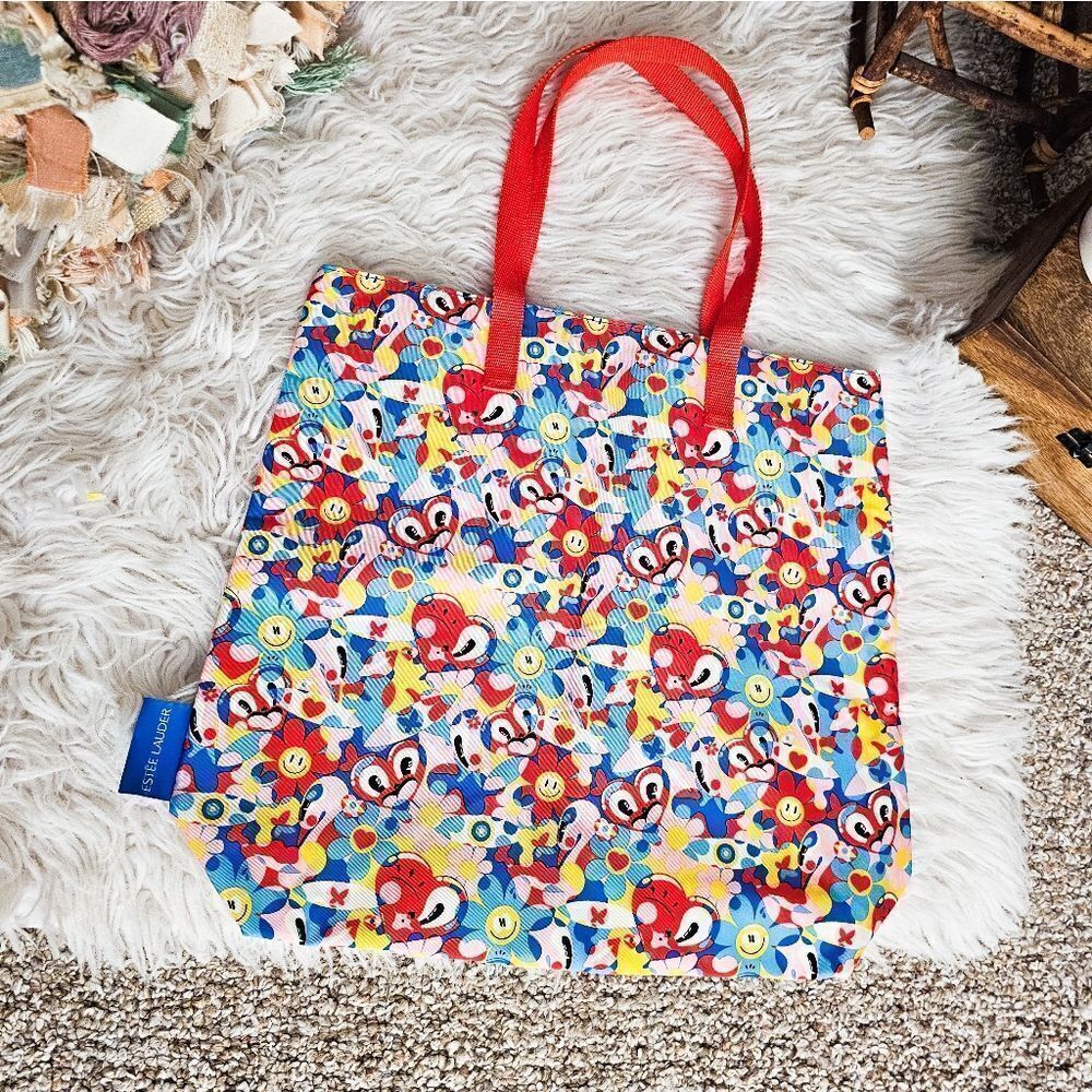 New Estee Lauder Hattie Stewart Pop Of Art Floral Tote Bag.